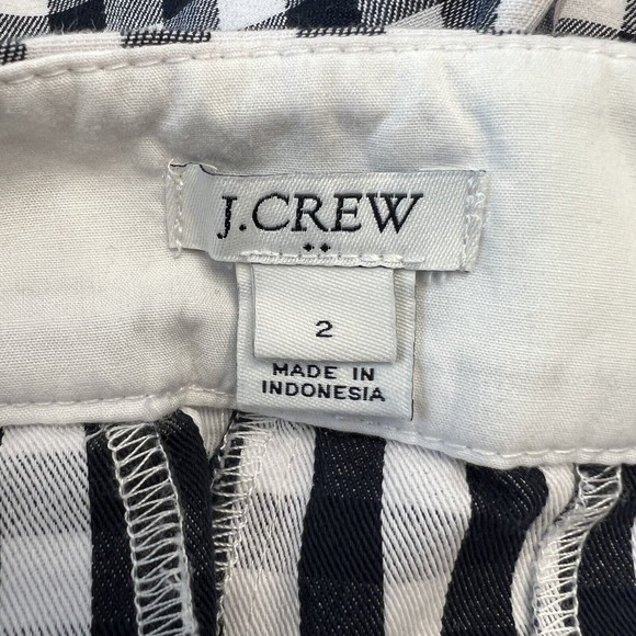 J. Crew Factory Chino Shorts Navy Blue White Gingham Flat Front Women’s Size 2 - Picture 4 of 5